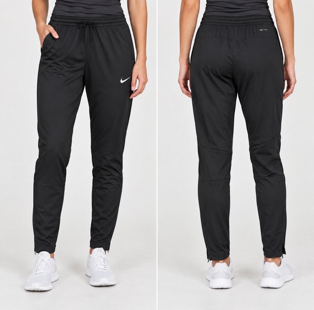Nike Dri-FIT Women’s L Black Soccer Training Pants 707349-010 Zip Ankle